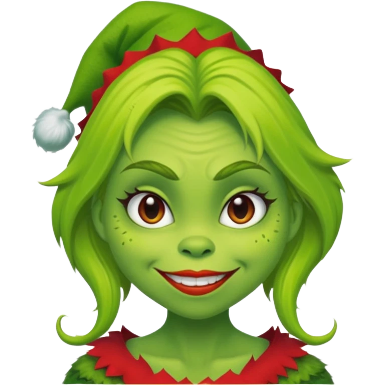 Girl style grinch emoji