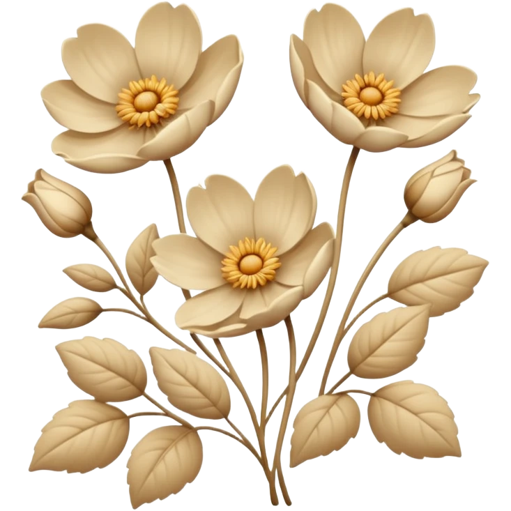 Beige Vintage flowers emoji