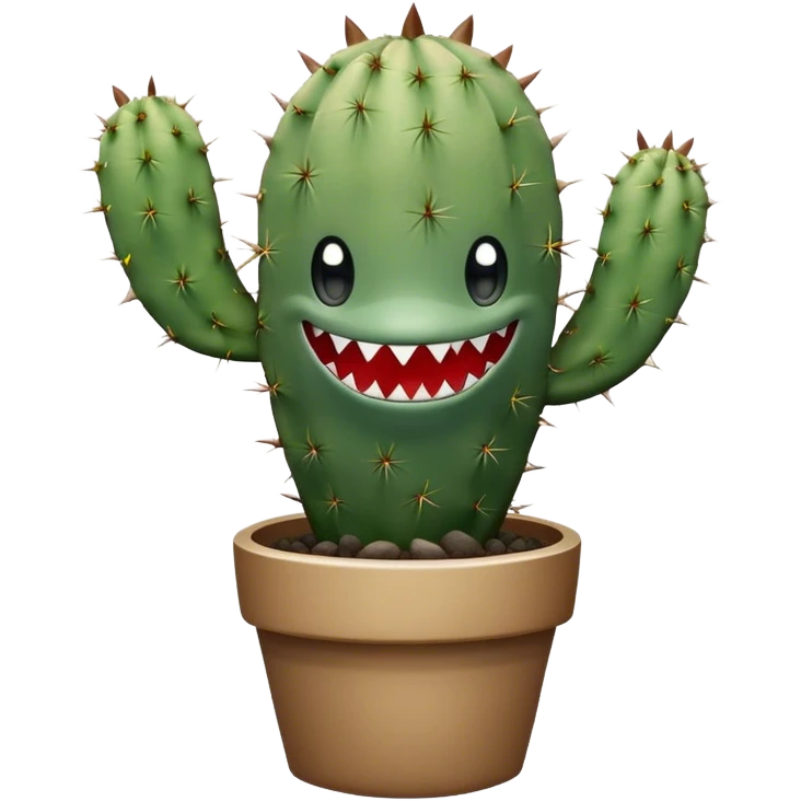 cactus whit shark emoji