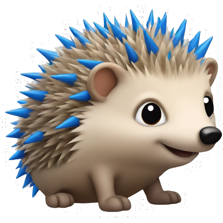 hedgehog with blue spikes emoji