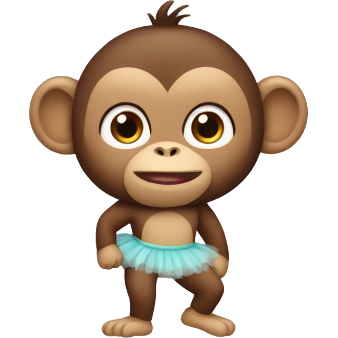A monkey wearing a tutu emoji