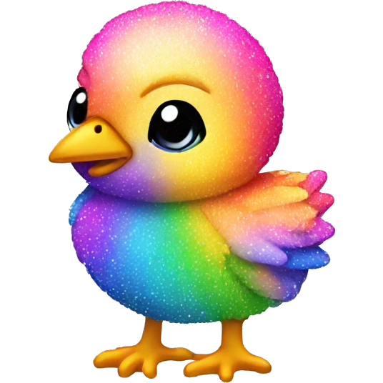 animal chick, rainbow, colorful, neon, glitter  emoji