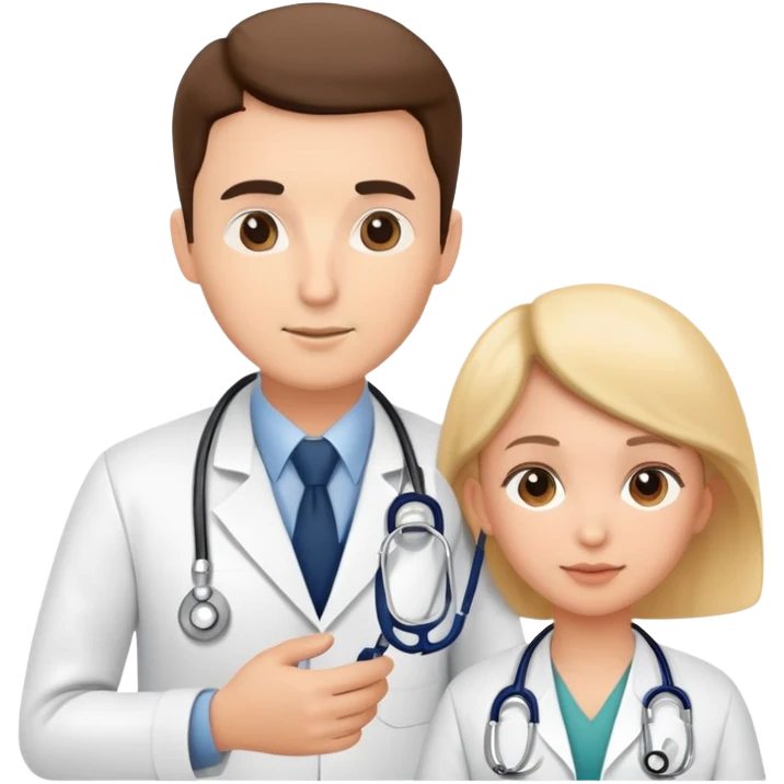 Cancer screening with doctor examining patient with stethoscope, medical check-up emoji