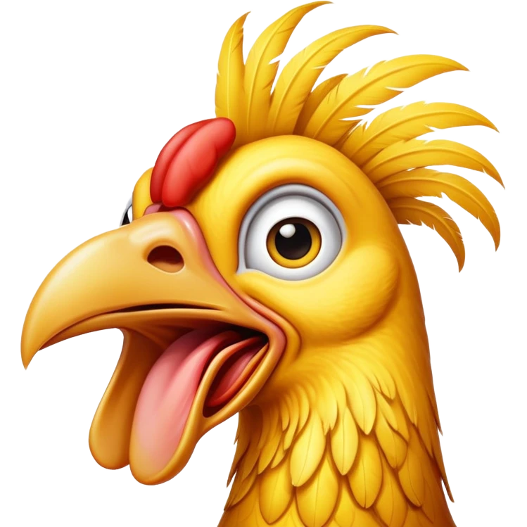 shouting yellow long neck chicken emoji