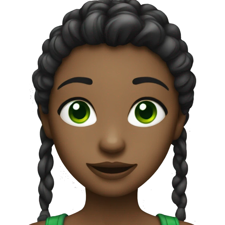 happy bad girl with green eyes emoji