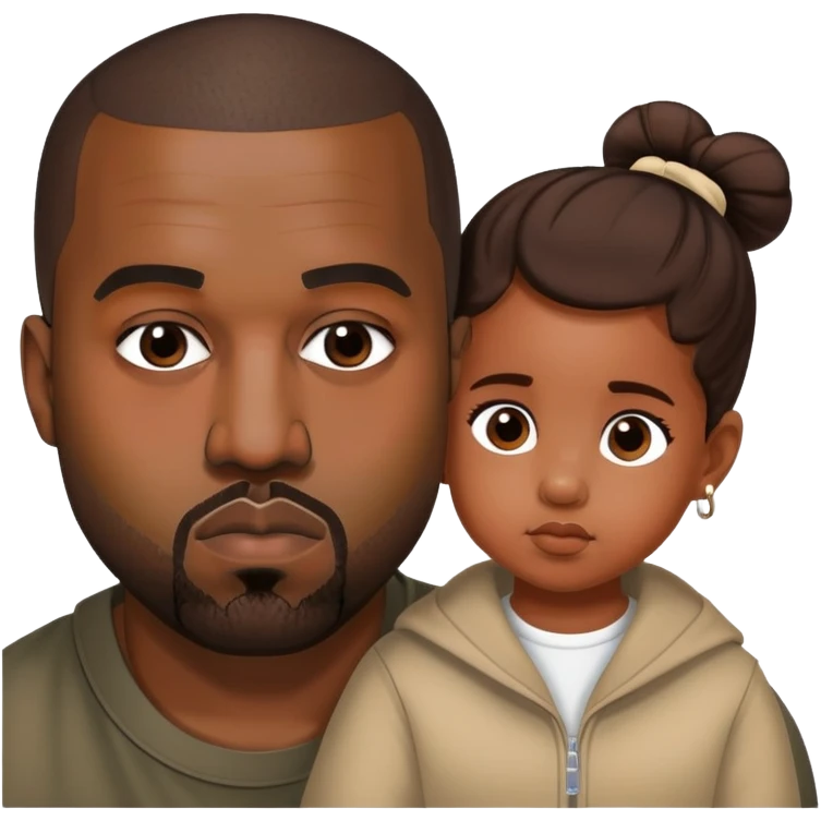 kanye west and his daughter emoji