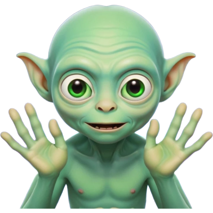 Neon gollum in space emoji