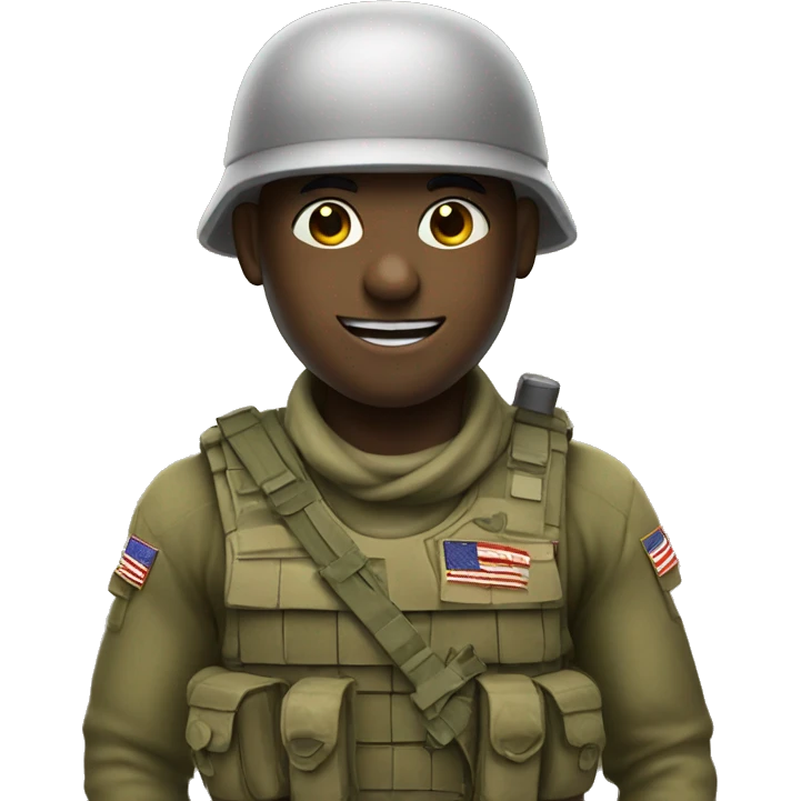 Emoji soldier gives greetings emoji