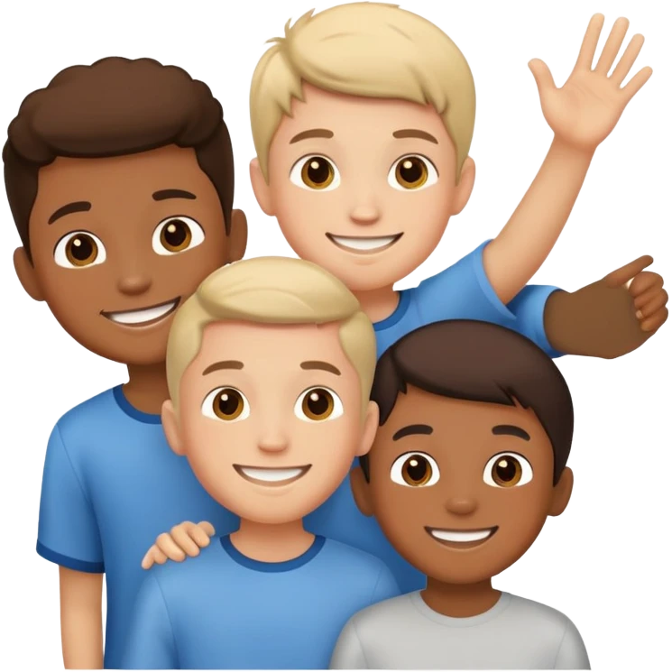 Apple’s three boys emoji but with four boys emoji