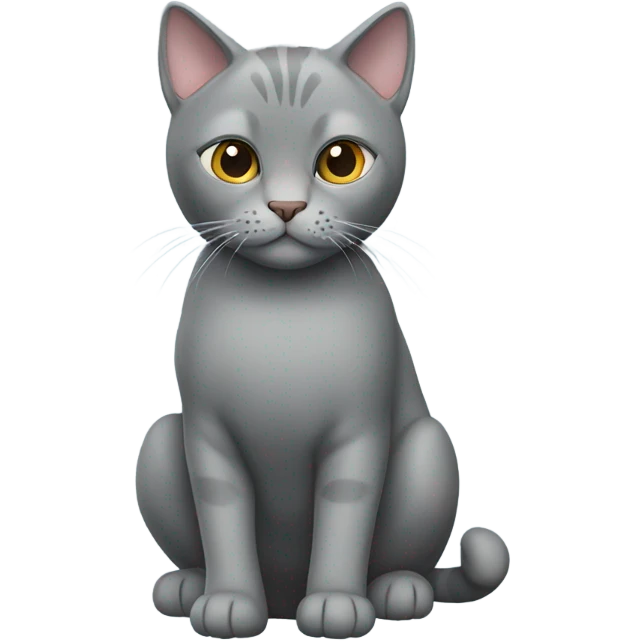 Grey scottish cat full body emoji