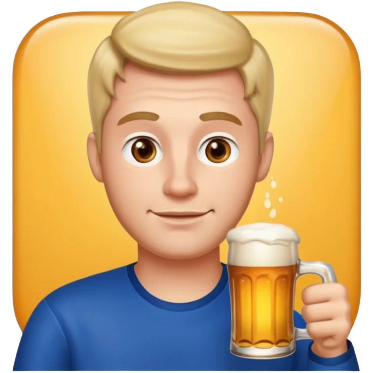 Homme qui boit une bière  emoji