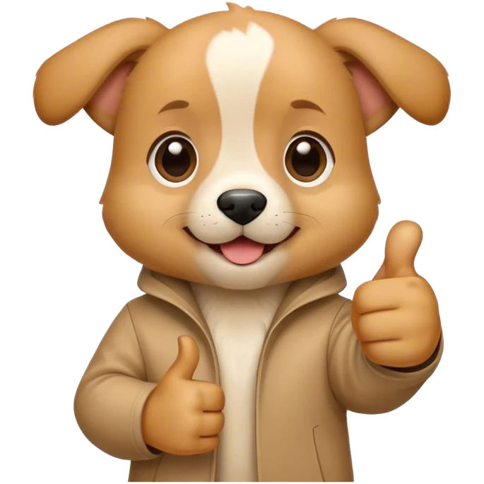 puppy holding thumbs up  emoji