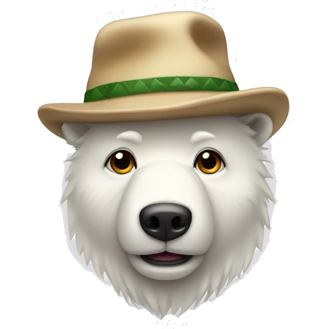 White bear With chrismats hat emoji