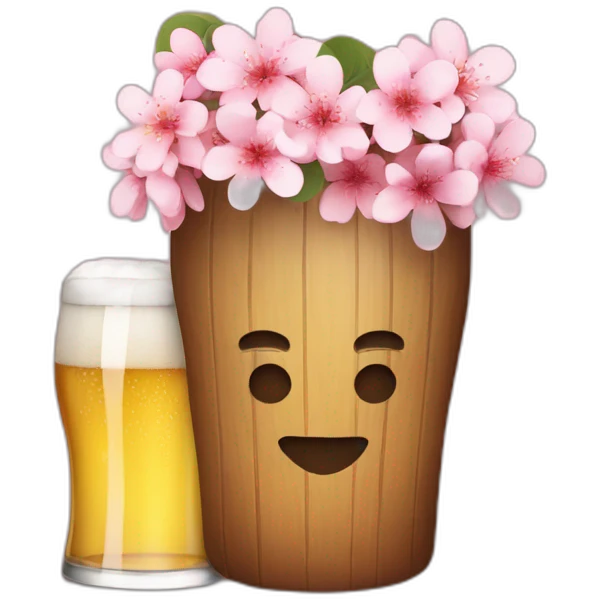 Sakura qui boit une bière  emoji