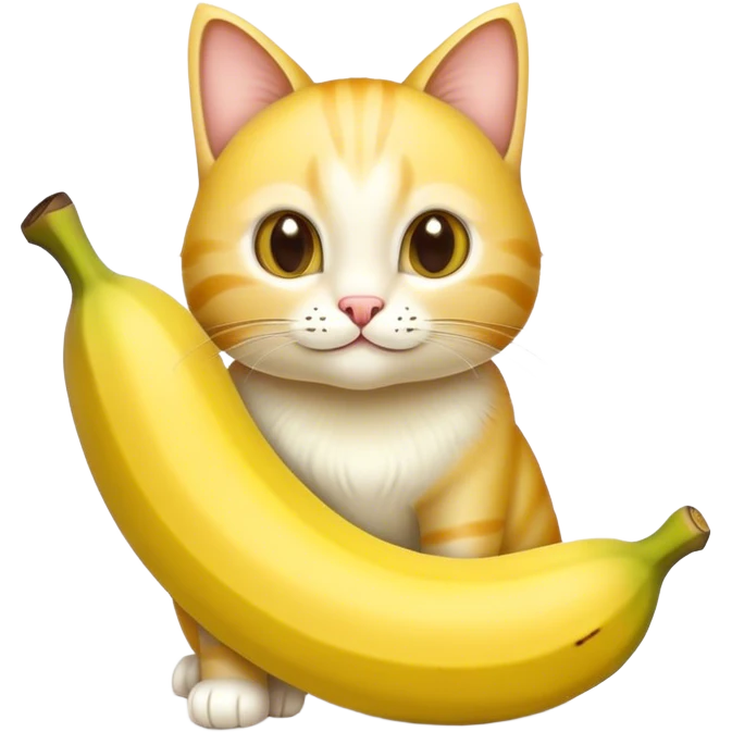 Een kat die een banaan eet  emoji