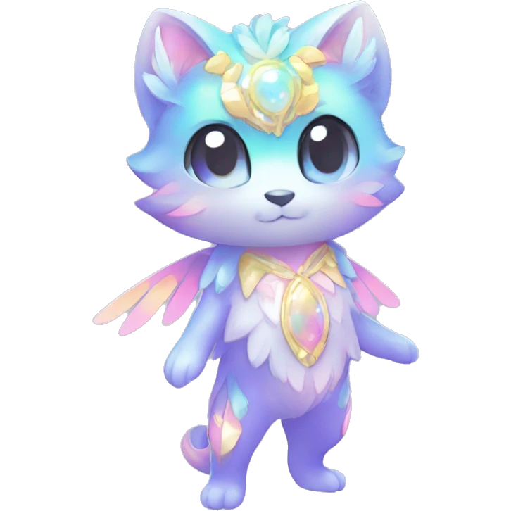 Shiny Shy Cool Sparkly Colorful Pastel beautiful fantasy Kawaii Ethereal Sona Fakemon-animal Full Body emoji