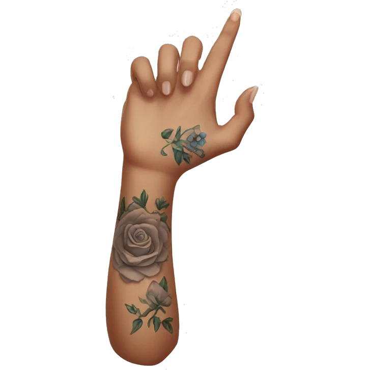 Feminine arm with tattoos emoji