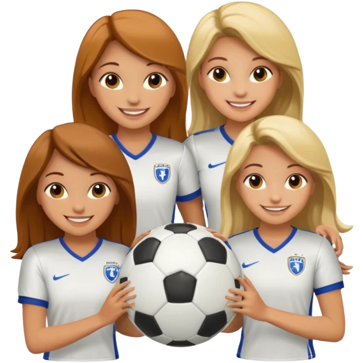 Soccer girls giving classic pose emoji