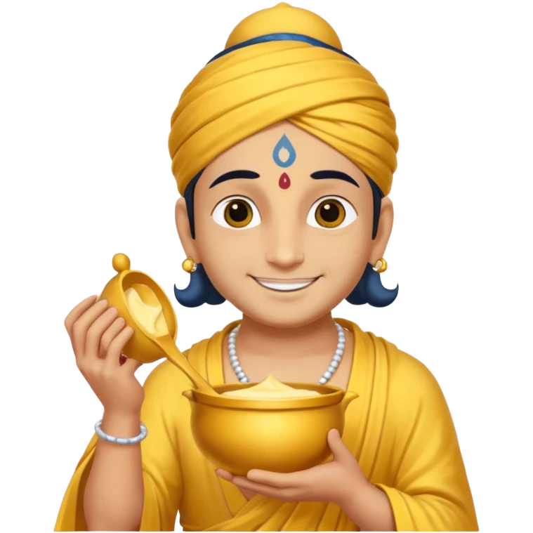 Lord Krishna with butter pot emoji