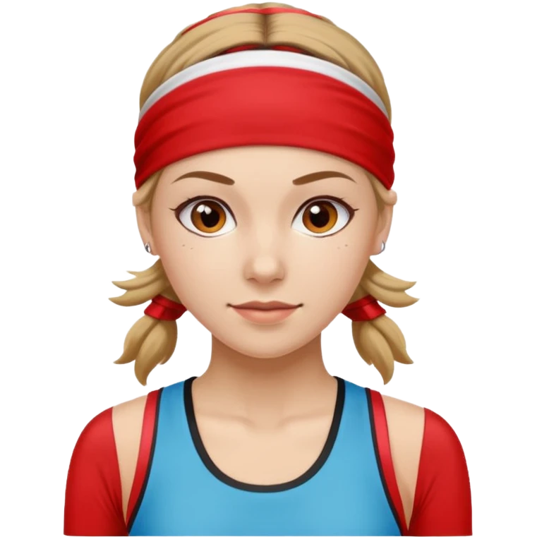 Woman with red headband and sporty outfit emoji