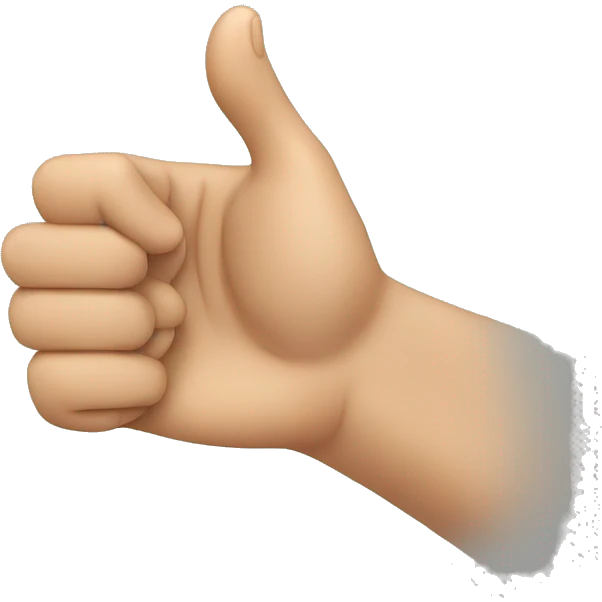 hand holding the thumb emoji