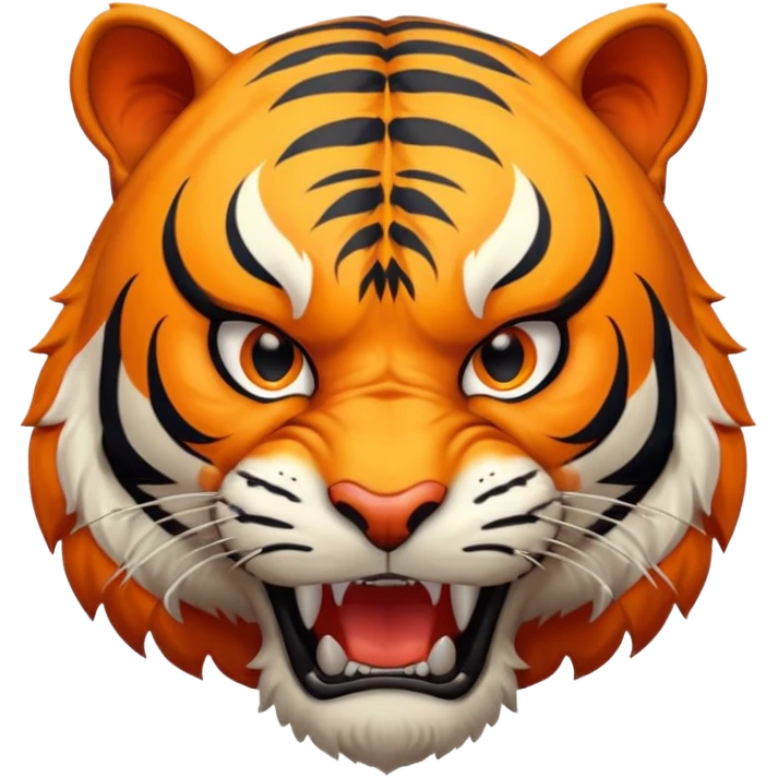 full body of angry tiger with fangs, front face  emoji