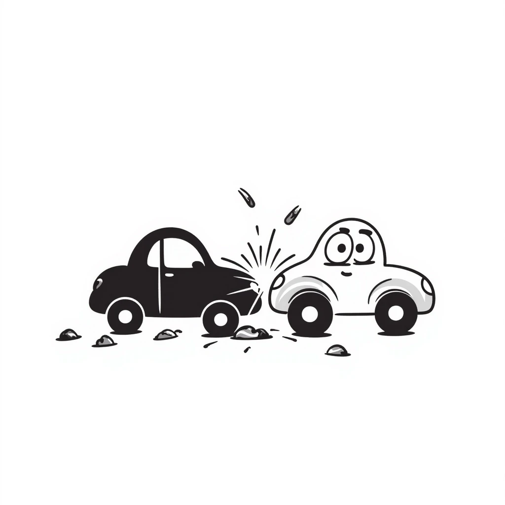 doodle style car crash emoji