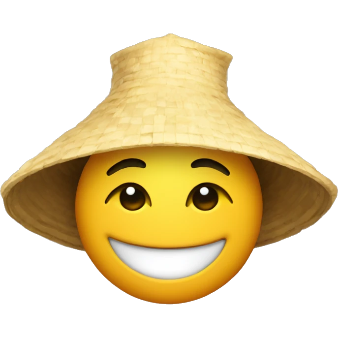 I need emoji face with the Chinese hat, smiling emoji