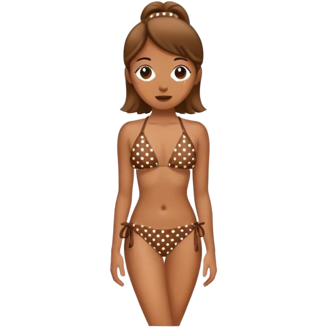 Brown polka dot bikini emoji