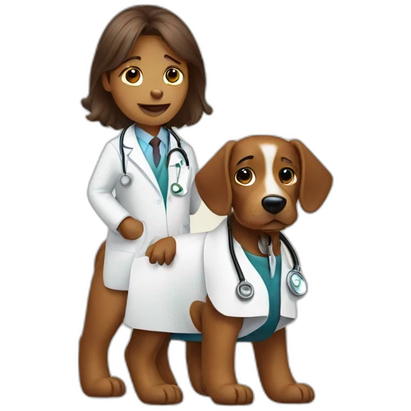 Brown dog doctor emoji