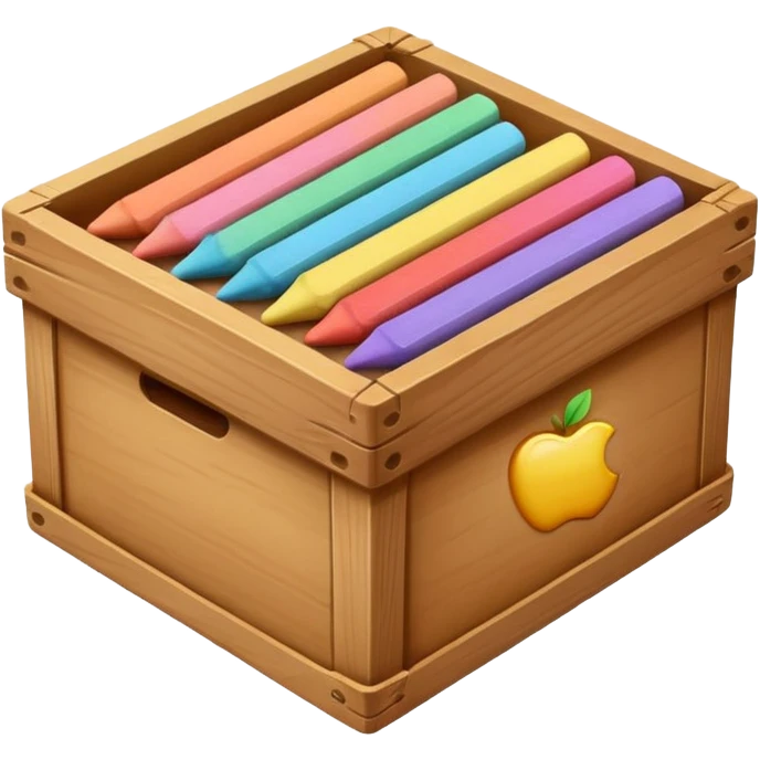 a colorful box of chalk sticks, shiny and soft edges, Apple emoji style emoji