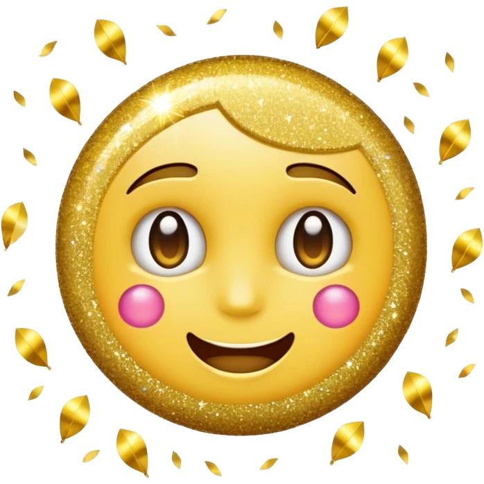emoji of sparkling shiny glitter, with bright sparkles and shimmering particles, simple cute cartoon style emoji