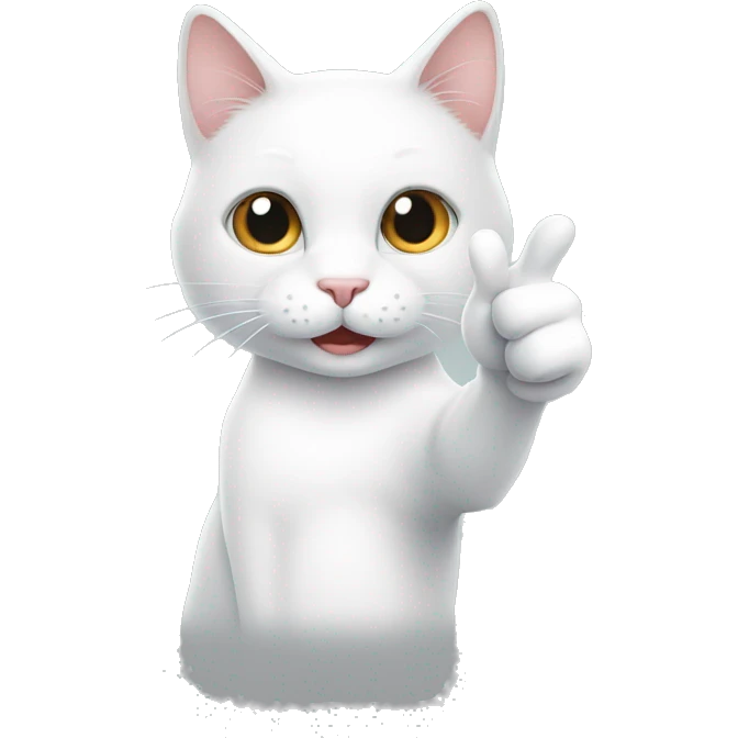 white cat thumb up emoji