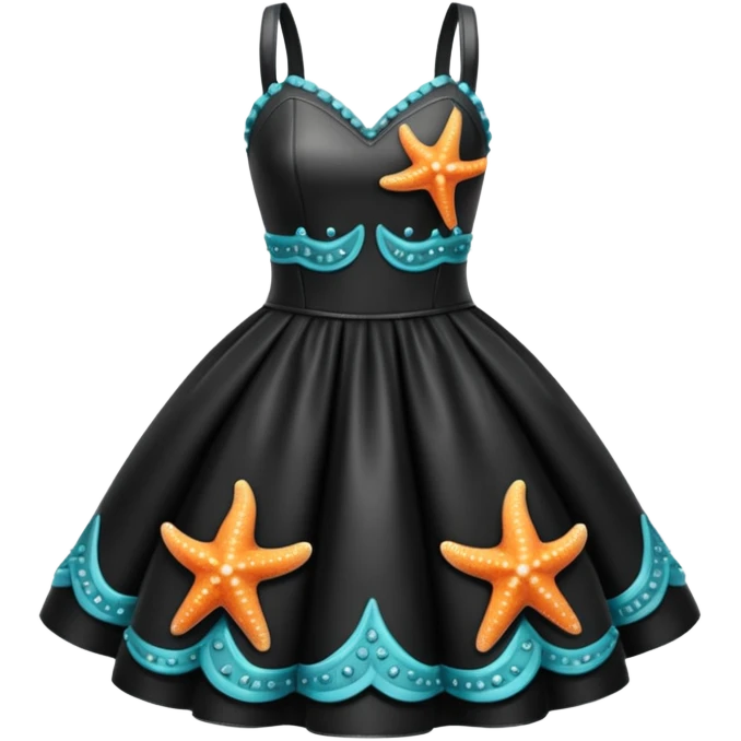 Starfish Dresses  in black leather wear emoji