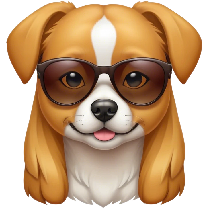 Beautiful female dog with sunglasses with a strong pose emoji