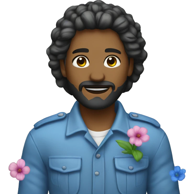 Ramo de flores azules  emoji
