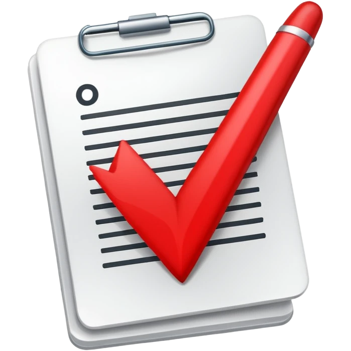 Document Verified Markl Check RED  emoji