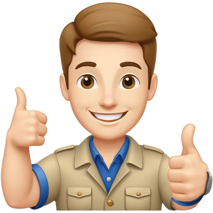 Tour guide with thumbs up indicating available tour emoji