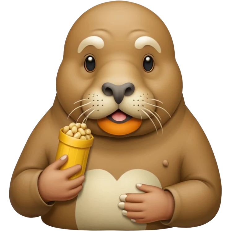 Walrus holding peanuts emoji