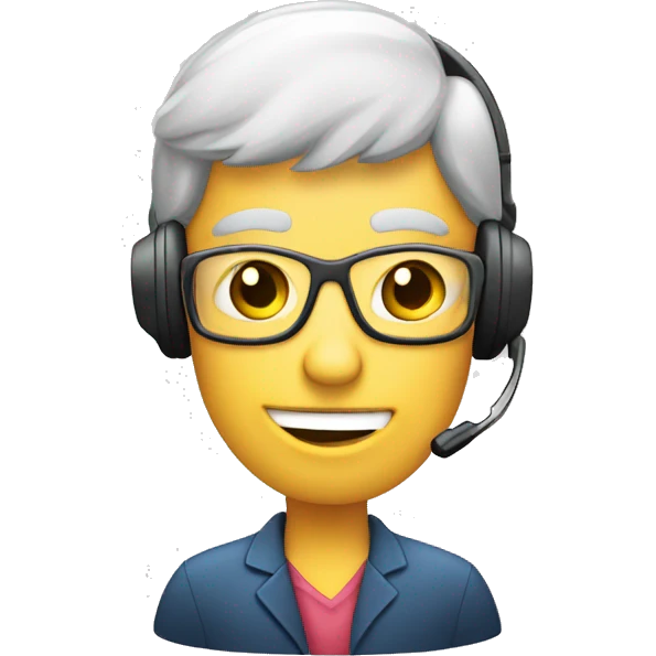 call center agent in a speech bubble emoji