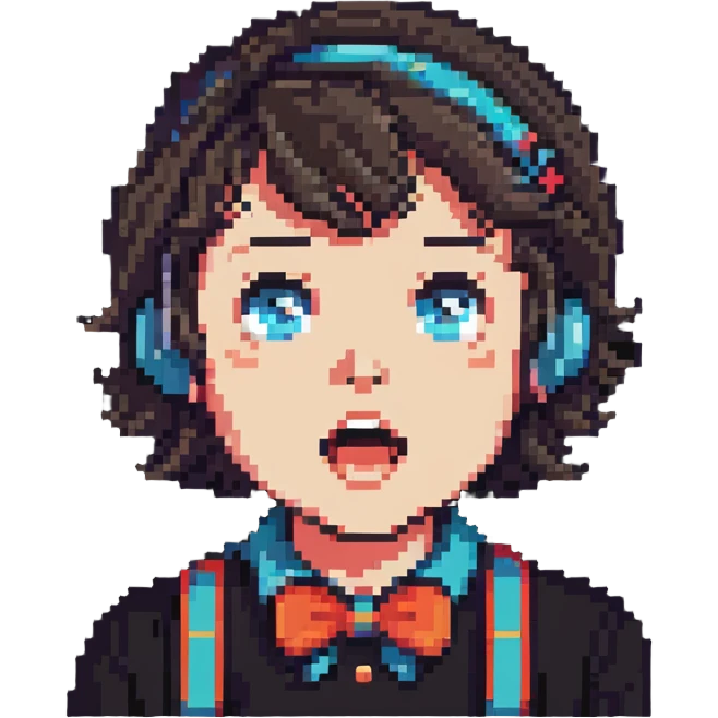surprised streamer with retro vibes emoji