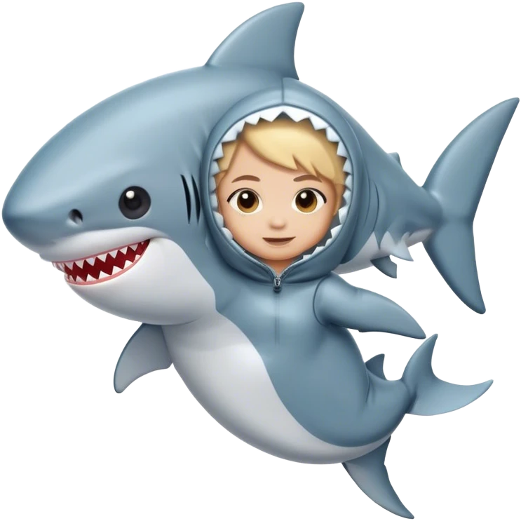 Cupie cartoon in shark suit emoji