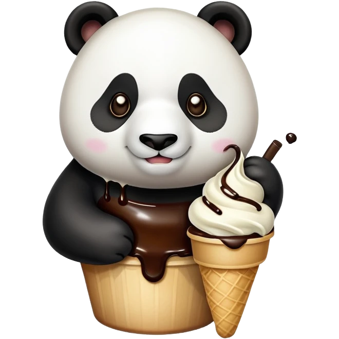 Panda ice cream emoji