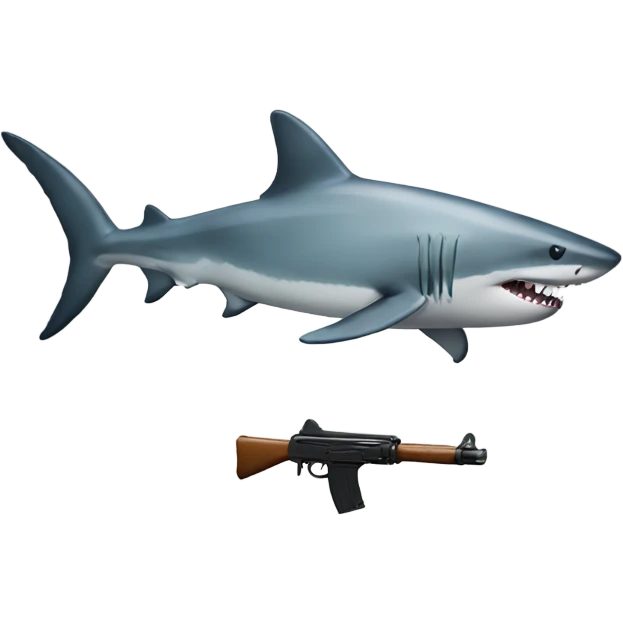 Shark with gun emoji