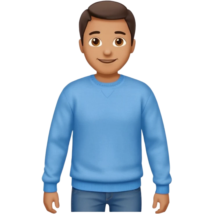 man with blue jean light blue sweater walking emoji