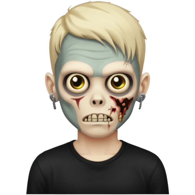 zombie boy with locks ainda black t-shirt emoji