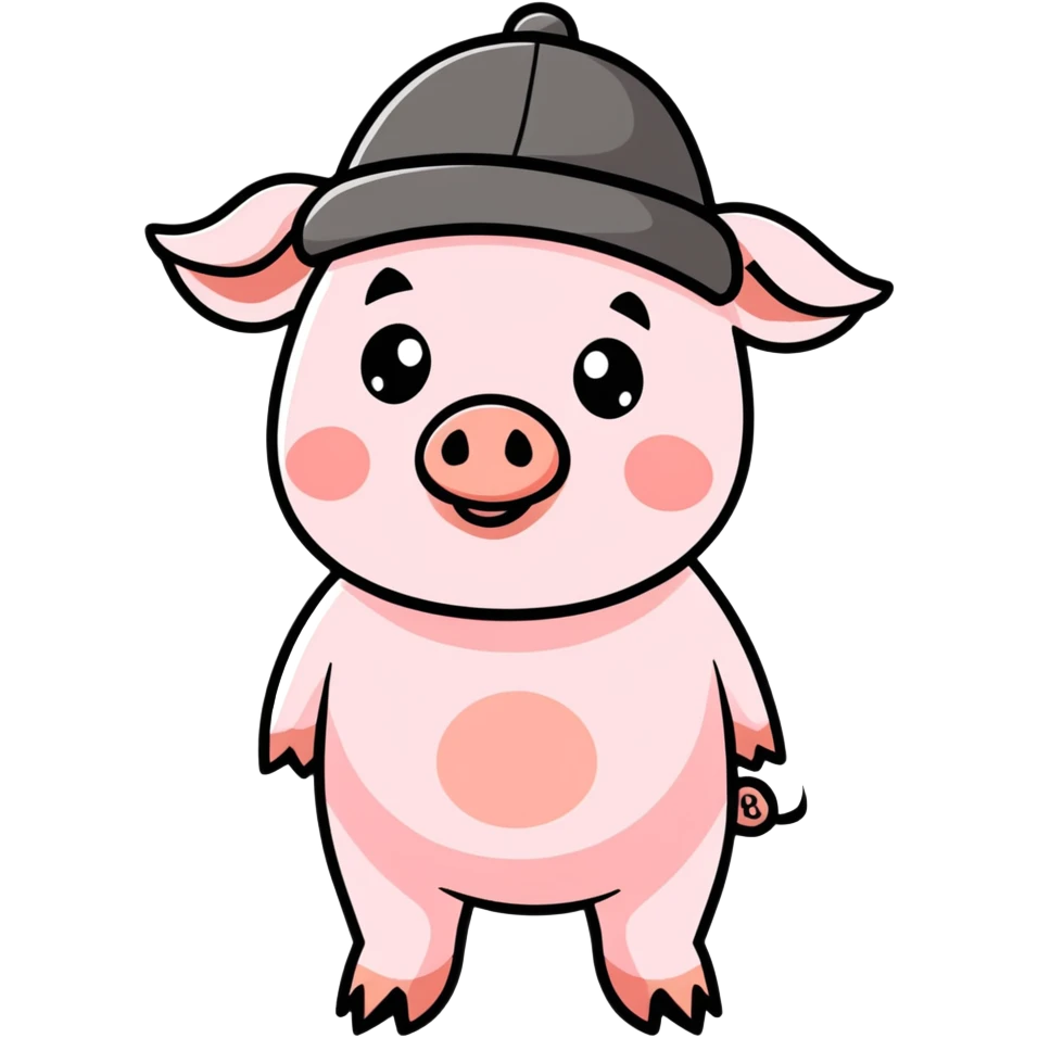 pig wearing a hut emoji