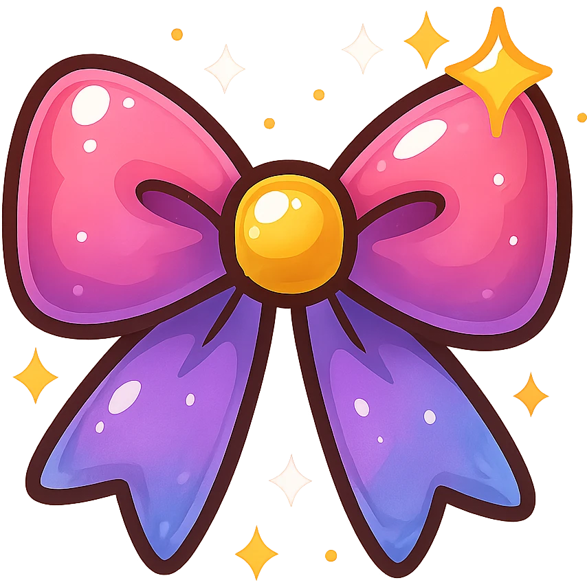 bow emoji, cute and shiny emoji