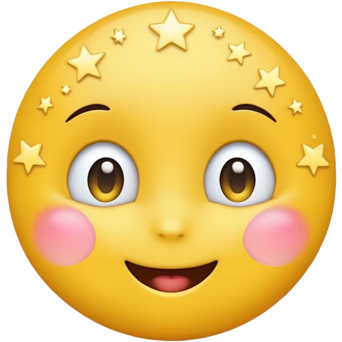 yellow emoji with starry eyes blushing emoji