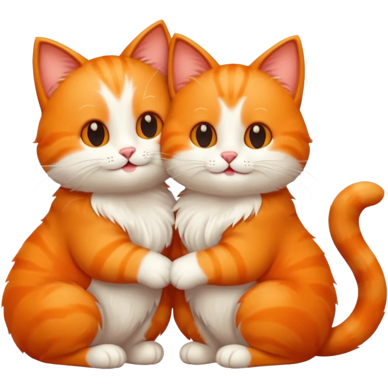 two happy cats in love emoji